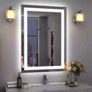 Espelho Grande Retangular Com Led Jateado Ideal Para Banheiro Lavabo e Penteadeira de Maquiagem