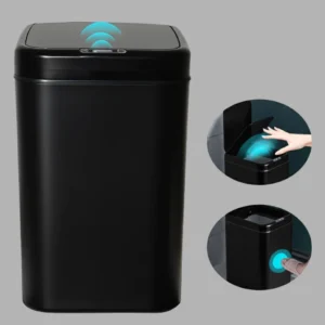 Lixeira Automática Sensor Inteligente Recarregável Higiênica Casa Escritório Cozinha Preto 16 Litros